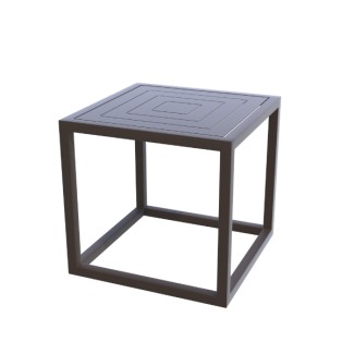Grove 24 inch square outdoor senior hospitality dining lounge aluminum cocktail coffee end table